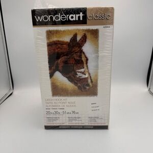 Wonderart Classic Horse Latch Hook Kit 20x30 Rug Craft Kit 426404 Intermediate